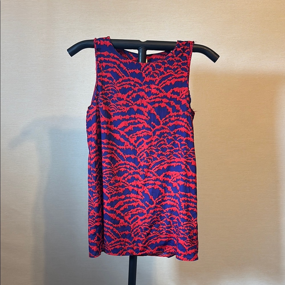 Dee Elle Red and Blue Patterned Blouse
